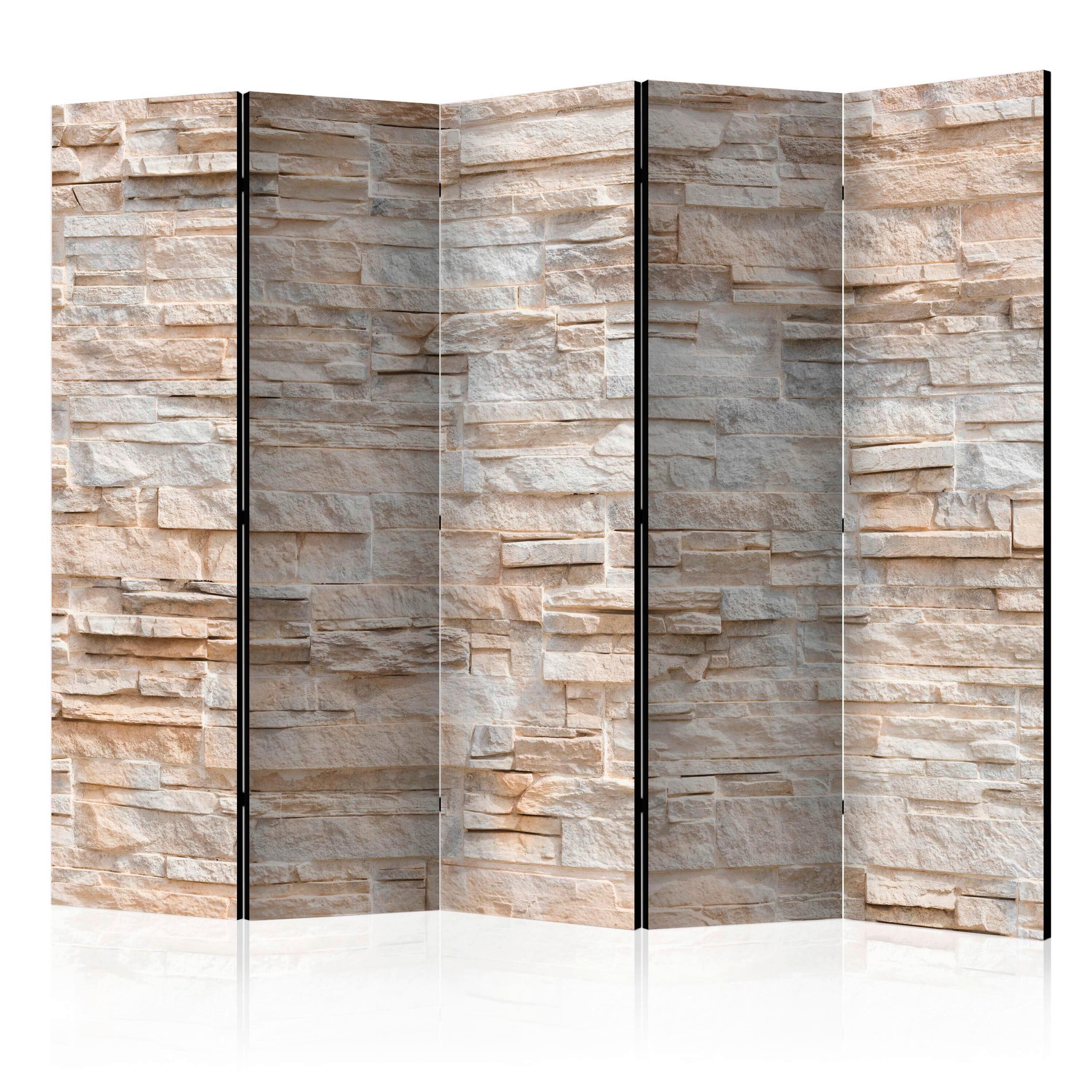 Paravent Weiß Beige B: 225 Cm