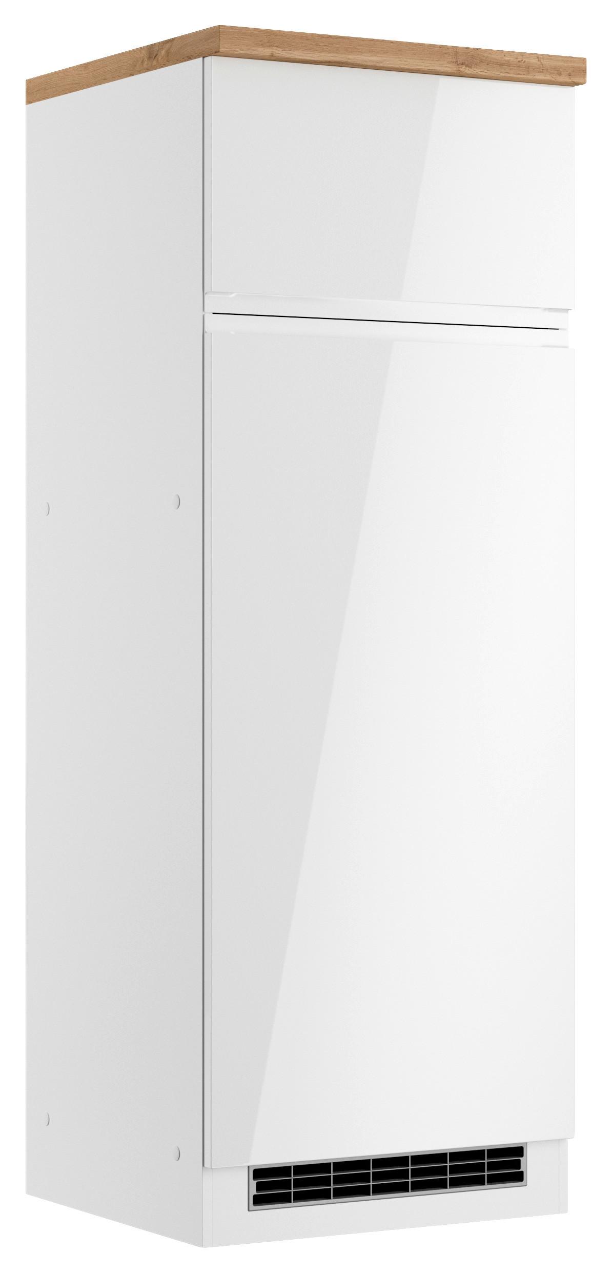 Geräteumbauschrank Monza B: 60 Cm Weiß/eiche Dekor - Weiß Hochglanz/Eiche Wotan, LIFESTYLE, Holzwerkstoff (60/166/60cm) - Held