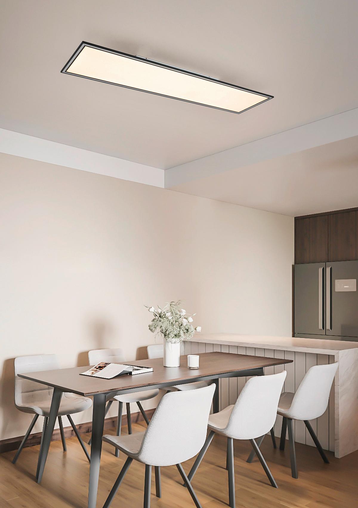 Led Mennyezeti Lámpa Bruno - krómszínű/fekete, Modern, műanyag/fém (120/30/7,5cm) - Luca Bessoni