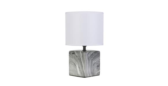 Tischleuchte Sabrino Grau / Weiß Marmoroptik Mit Schalter - Schwarz/Weiß, ROMANTIK / LANDHAUS, Keramik/Kunststoff (18,5/30,5cm) - James Wood