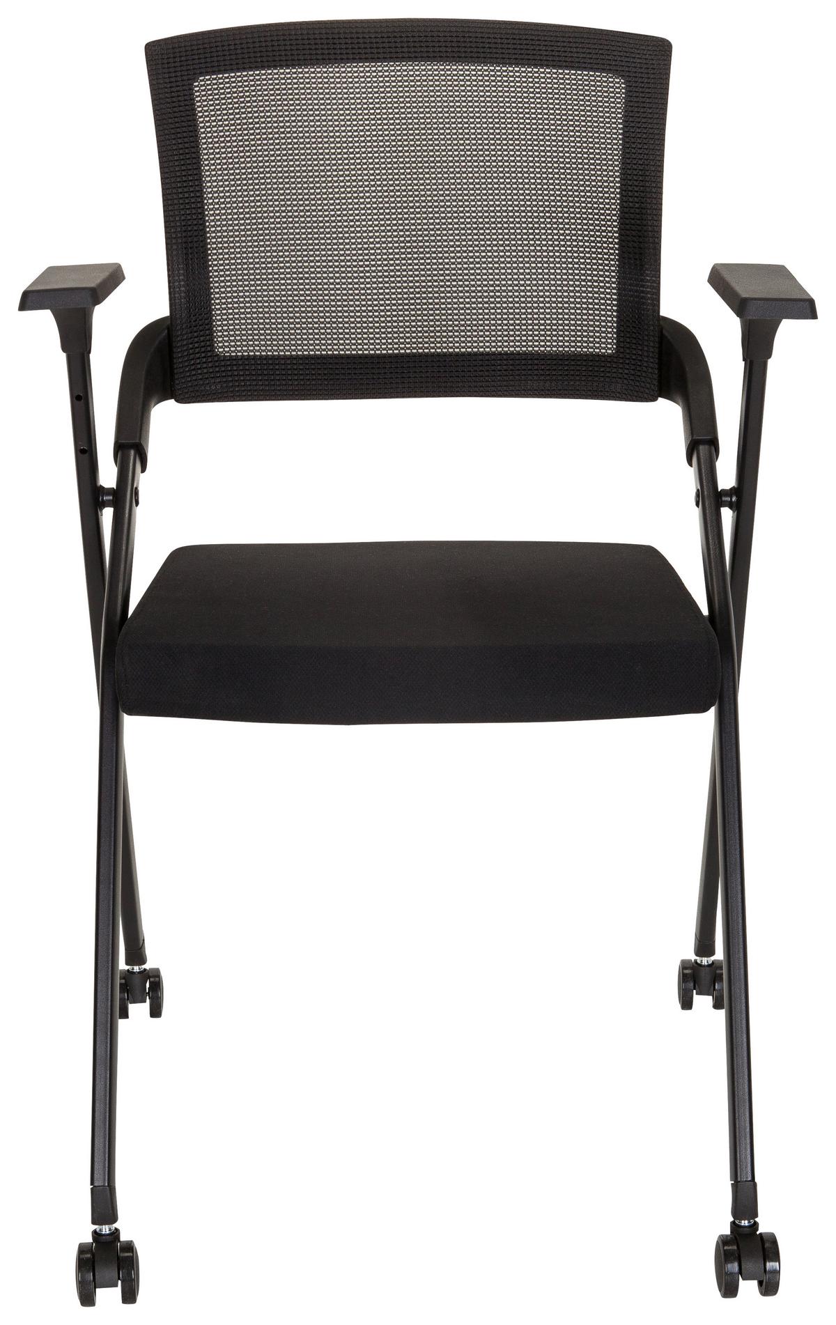 Besucherstuhl Priority II Klappbar Schwarz Bis 150 Kg - Schwarz, MODERN, Kunststoff/Textil (61/98/58cm) - MID.YOU