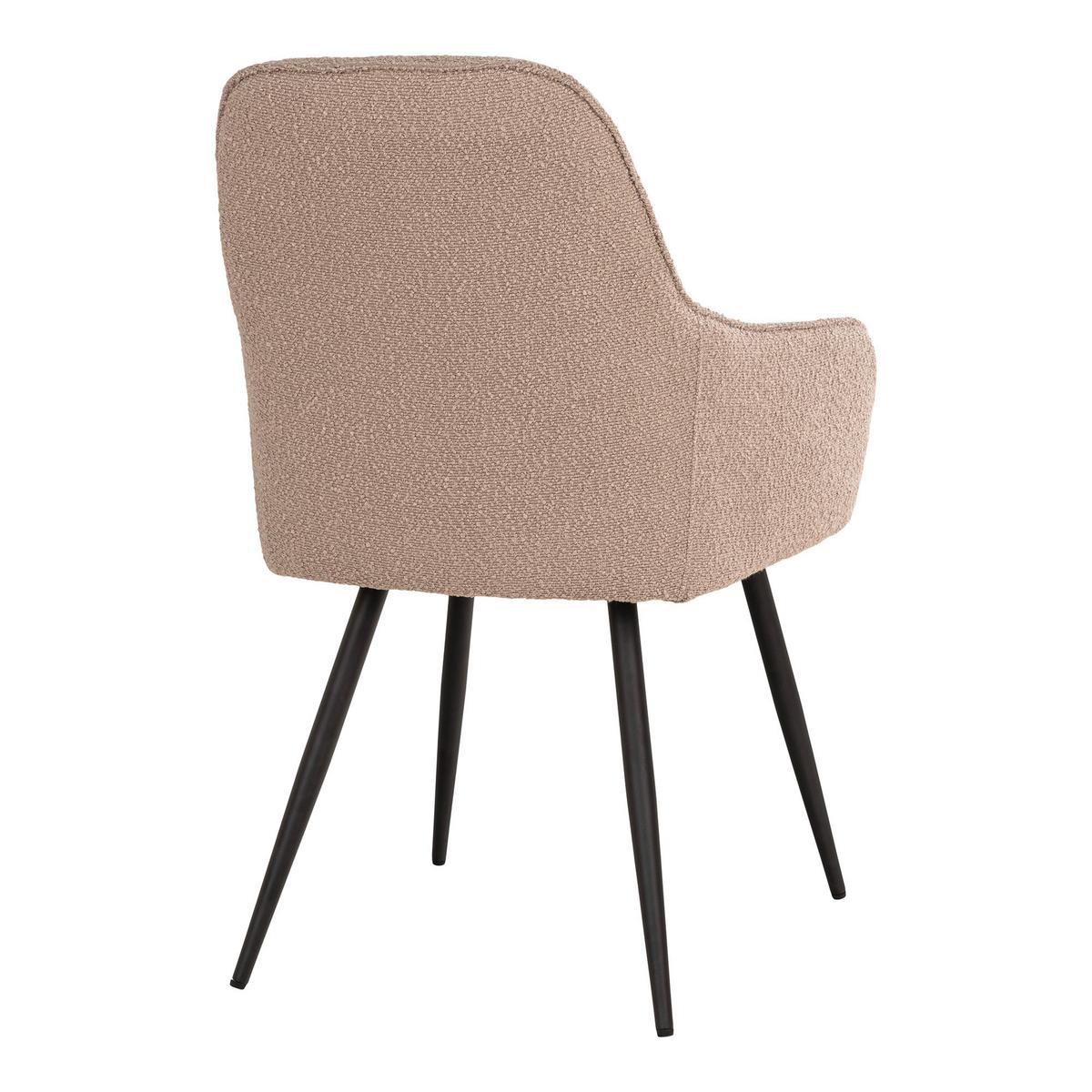 Armlehnstuhl-Set Harbo Beige B: 57 cm - Beige/Schwarz, MODERN, Textil/Metall (57/87/65cm) - MID.YOU