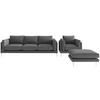 Sitzgarnitur Austin - Edelstahlfarben/Anthrazit, Design, Textil - Livetastic