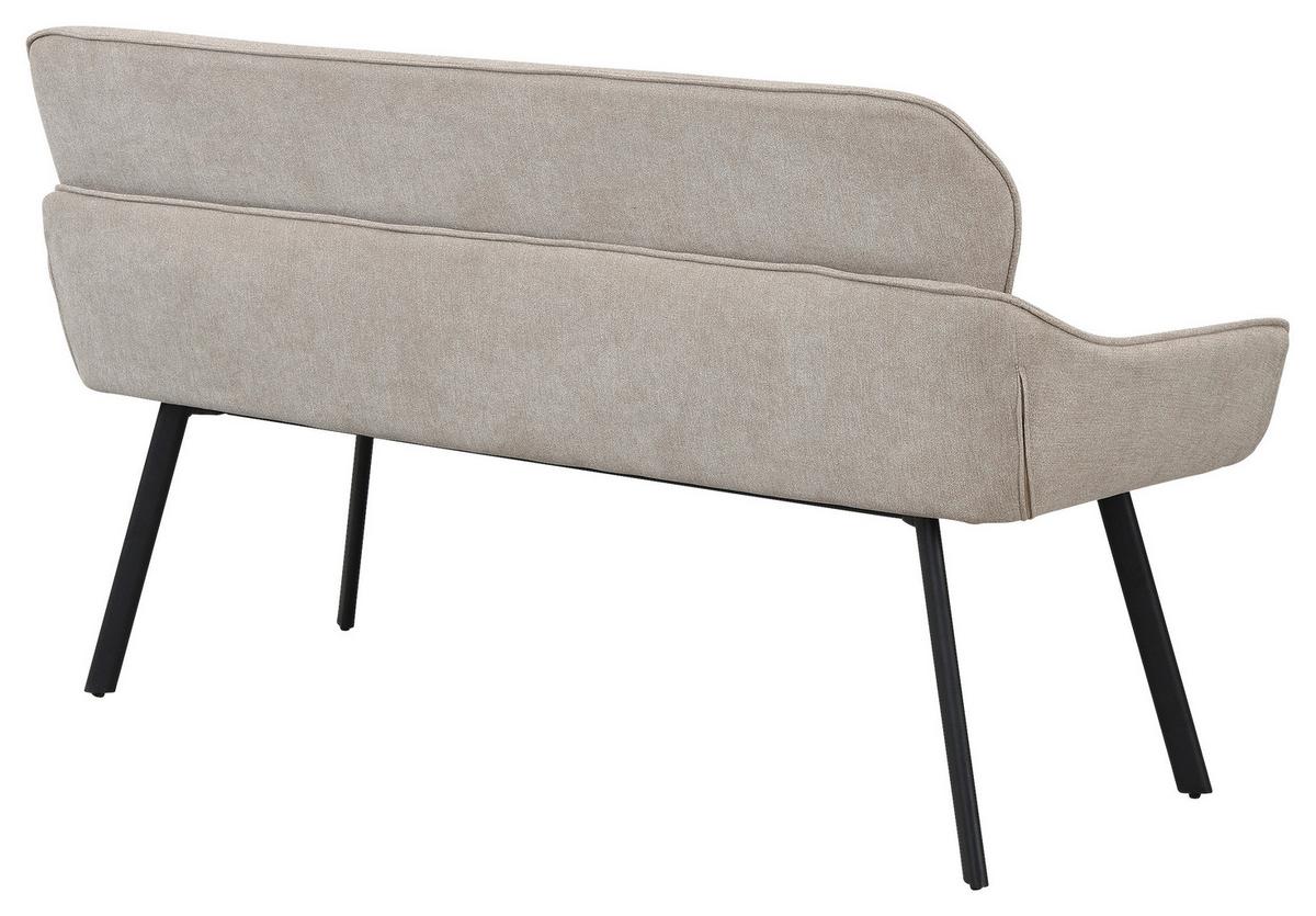 Sitzbank Rico - Taupe/Schwarz, MODERN, Textil/Metall (140/90/62cm) - MID.YOU