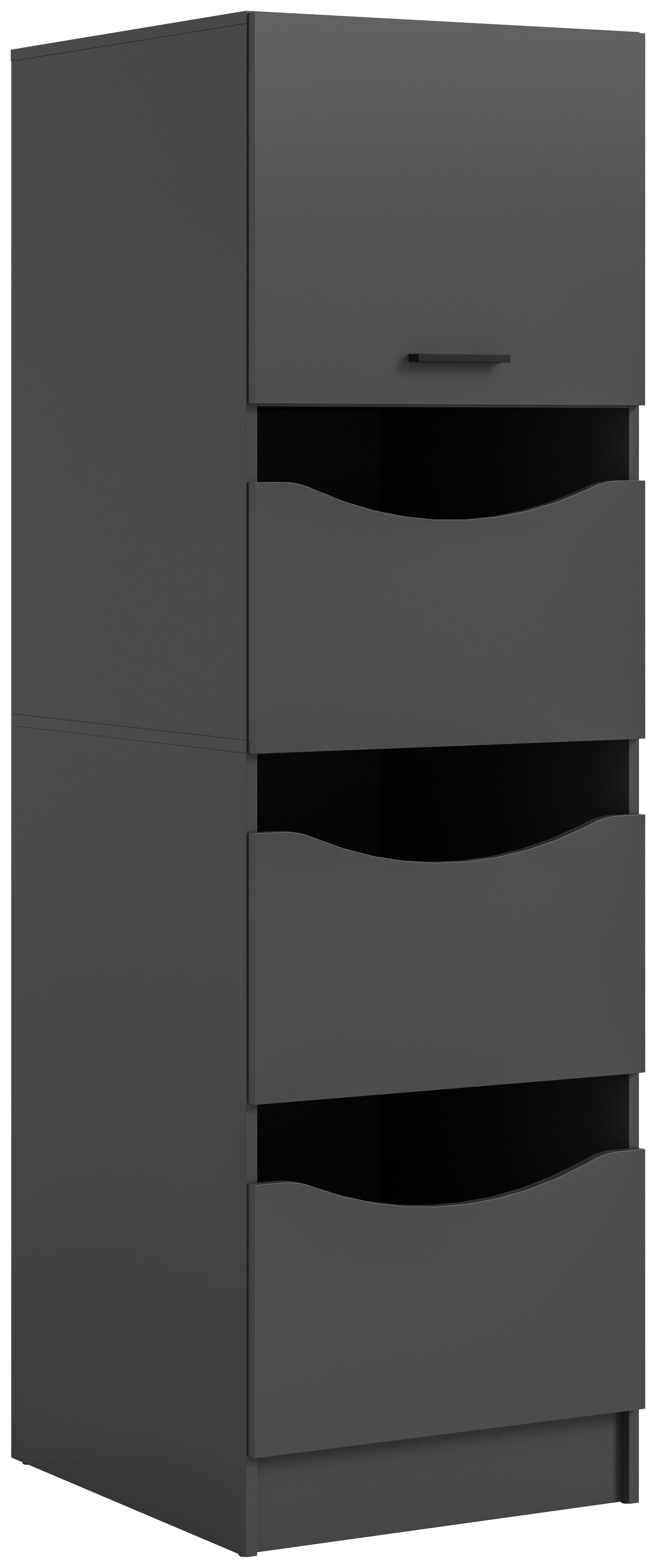 Hochschrank Free Anthrazit B: 60 Cm - Anthrazit/Weiß, Basics, Holzwerkstoff (60/195/68cm) - MID.YOU