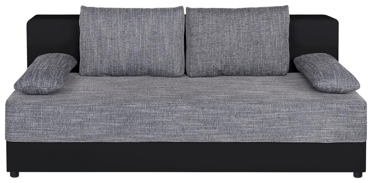 2-Sitzer-Sofa Lucy Mit Schlaffunktion Grau/Schwarz - Schwarz/Grau, Design, Holzwerkstoff/Textil (200/90/103cm) - P & B