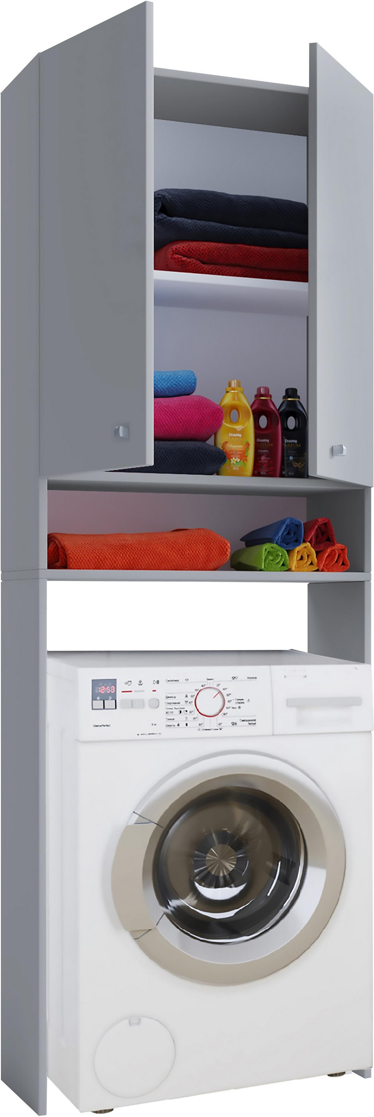 Waschmaschinenschrank Lona B: 64,2 Cm Grau - Grau, Basics, Holzwerkstoff (64,2/182/27cm) - MID.YOU