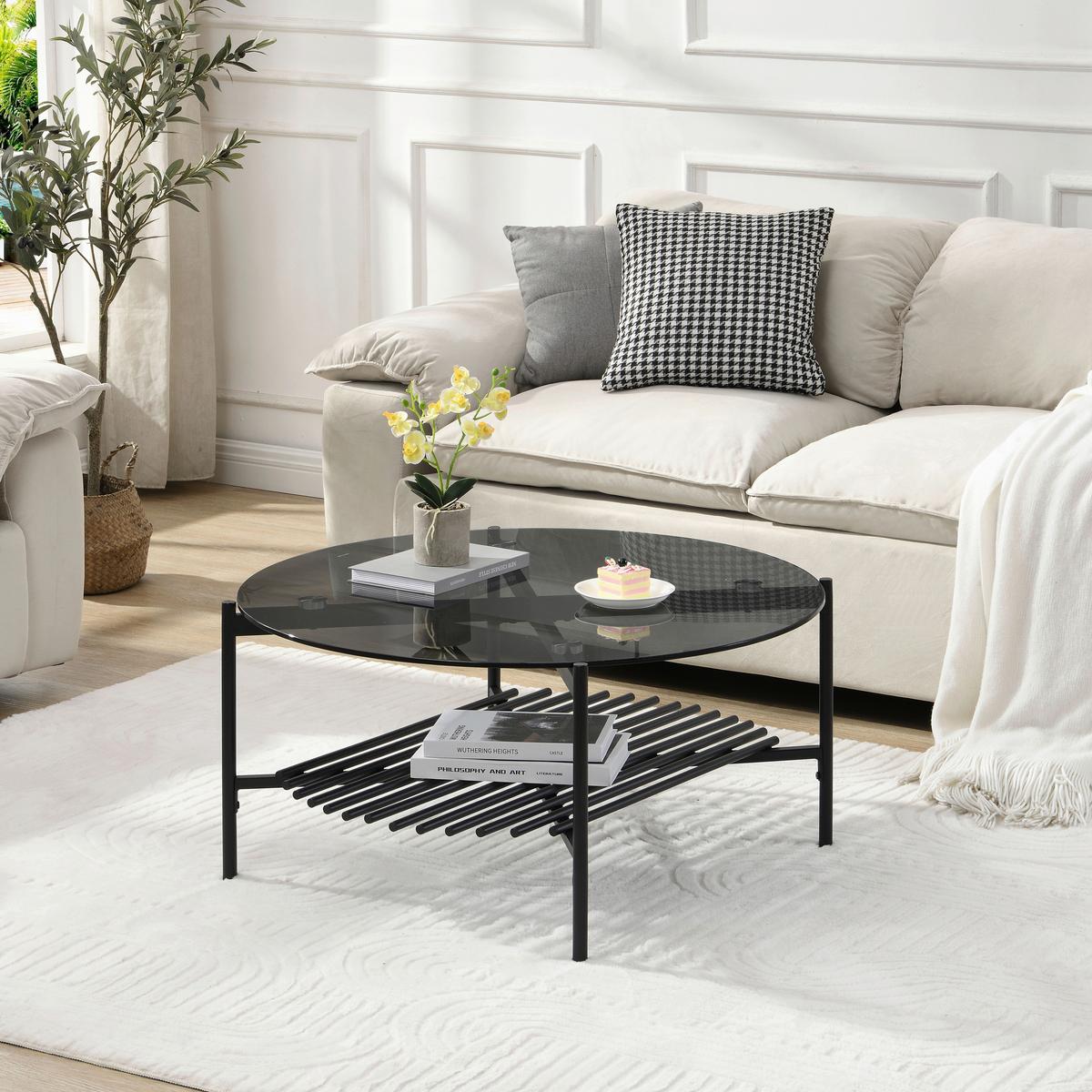 COUCHTISCH Schwarz L: 80cm - Schwarz, Design, Glas/Metall (80/80/40cm) - MID.YOU
