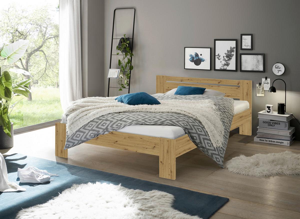 Bett Cannes 140 Eiche Artisan Dekor 140x200 - Eiche Artisan, KONVENTIONELL, Holzwerkstoff (140/200cm) - Ondega