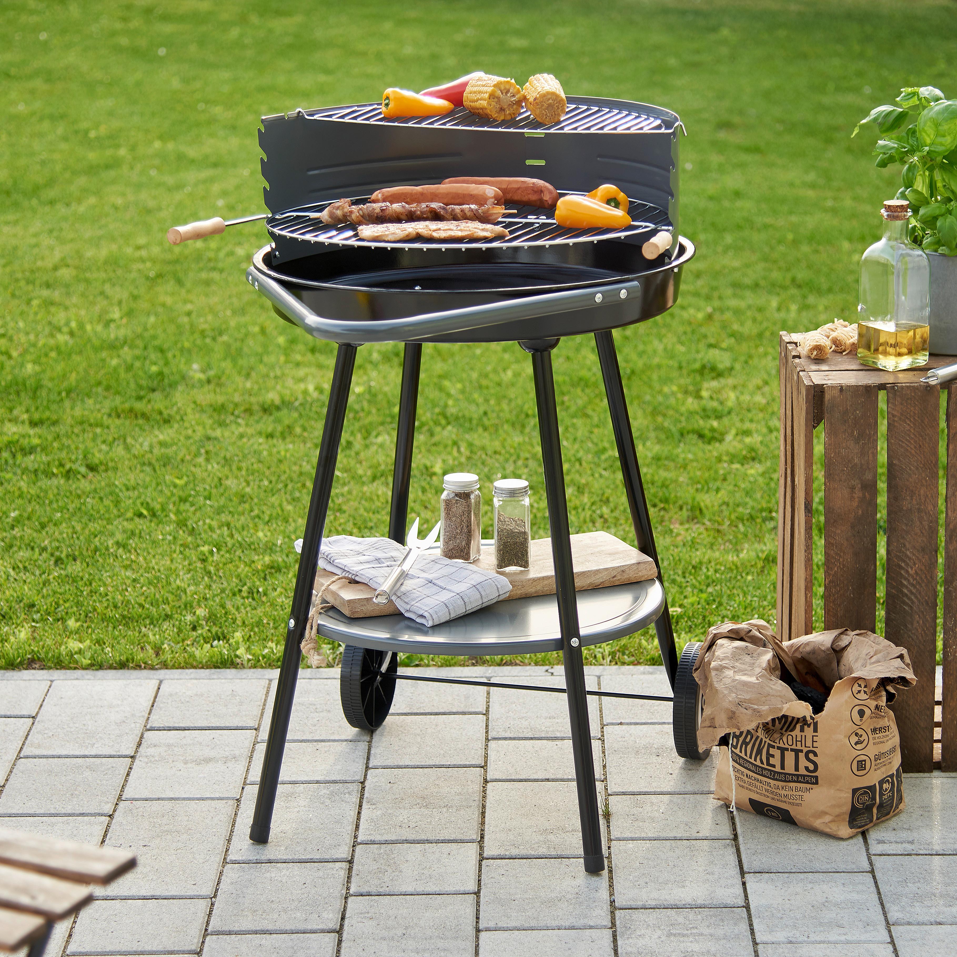 Faszenes Grill El Toro - magasfényű fekete, Basics, fém (52/84cm)