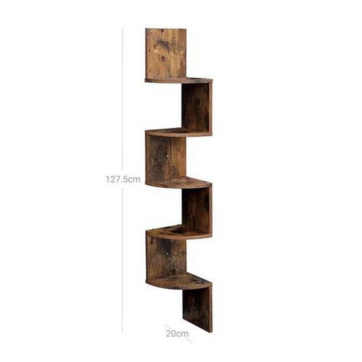 Rohový regál IRON - hnedá, Basics, kompozitné drevo (20/127.5/20cm) - Boxxx