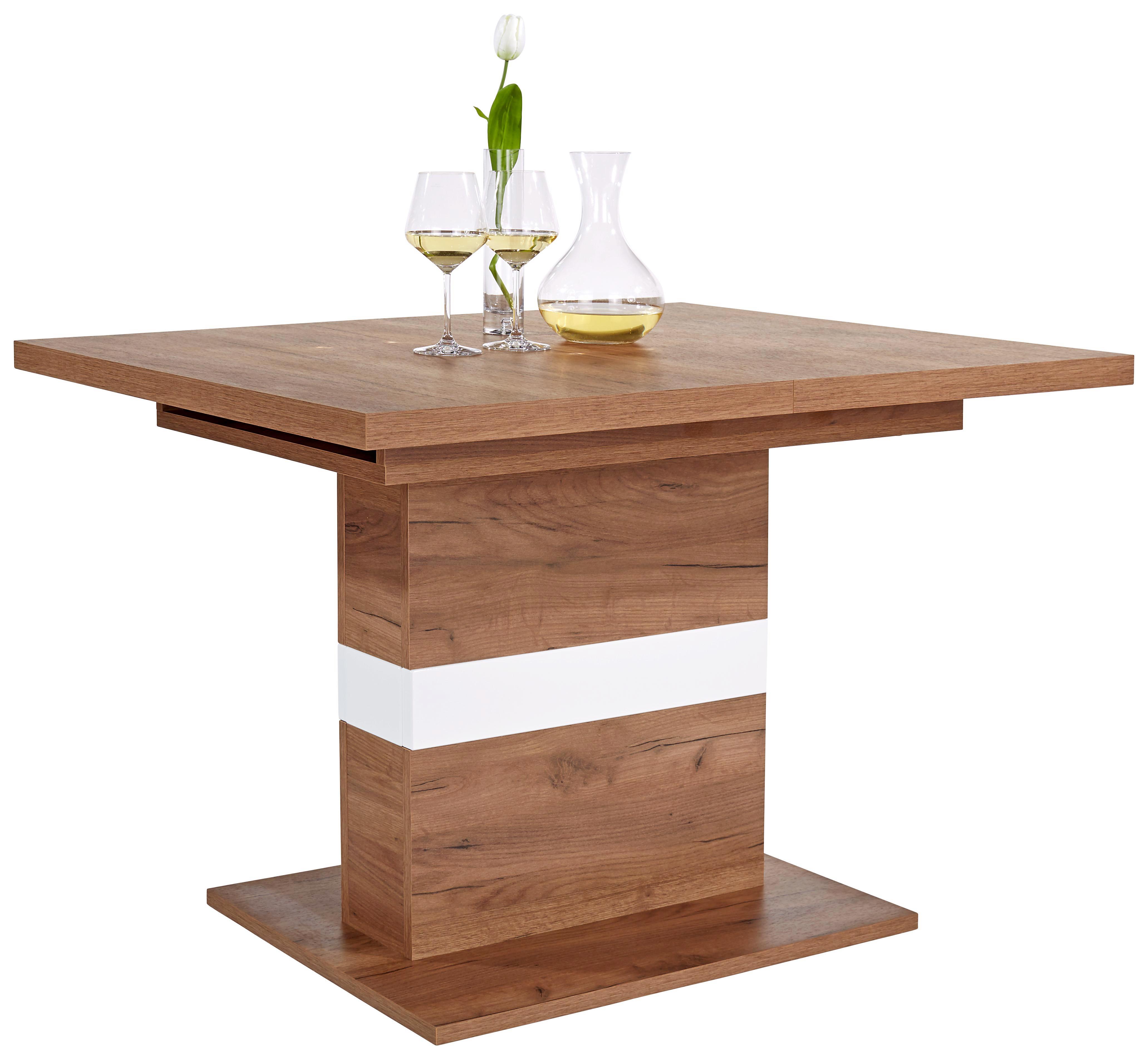 Kihúzható Asztal Avensis 120 Az - Tölgyfa/Fehér, modern, Faalapú anyag (120/75,9/80cm) - Luca Bessoni