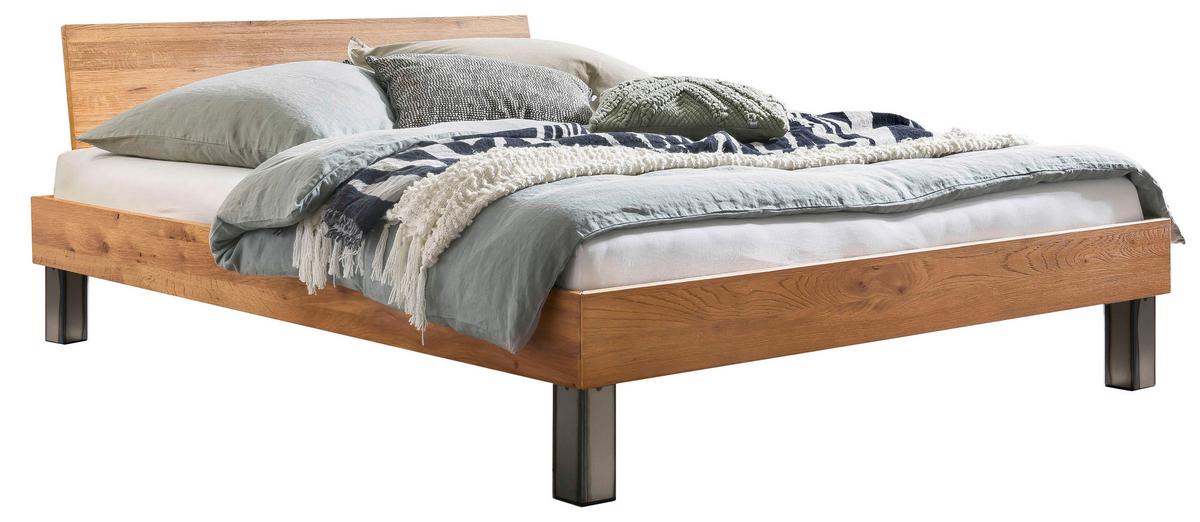 Bett Lodi Wildeiche 200x200 Cm - Wildeiche/Eichefarben, Natur, Holz (200/200cm) - Hasena