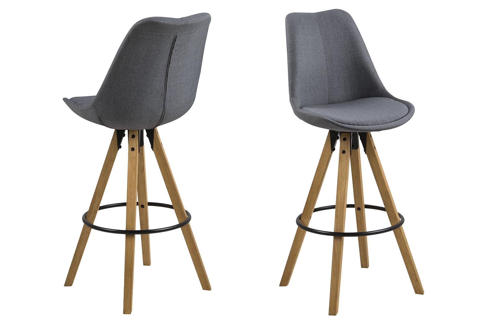 Barová Židle Dima Tmavošedá - barvy dubu/tmavě šedá, Moderní, dřevo/textil (48,5/111,5/55cm)