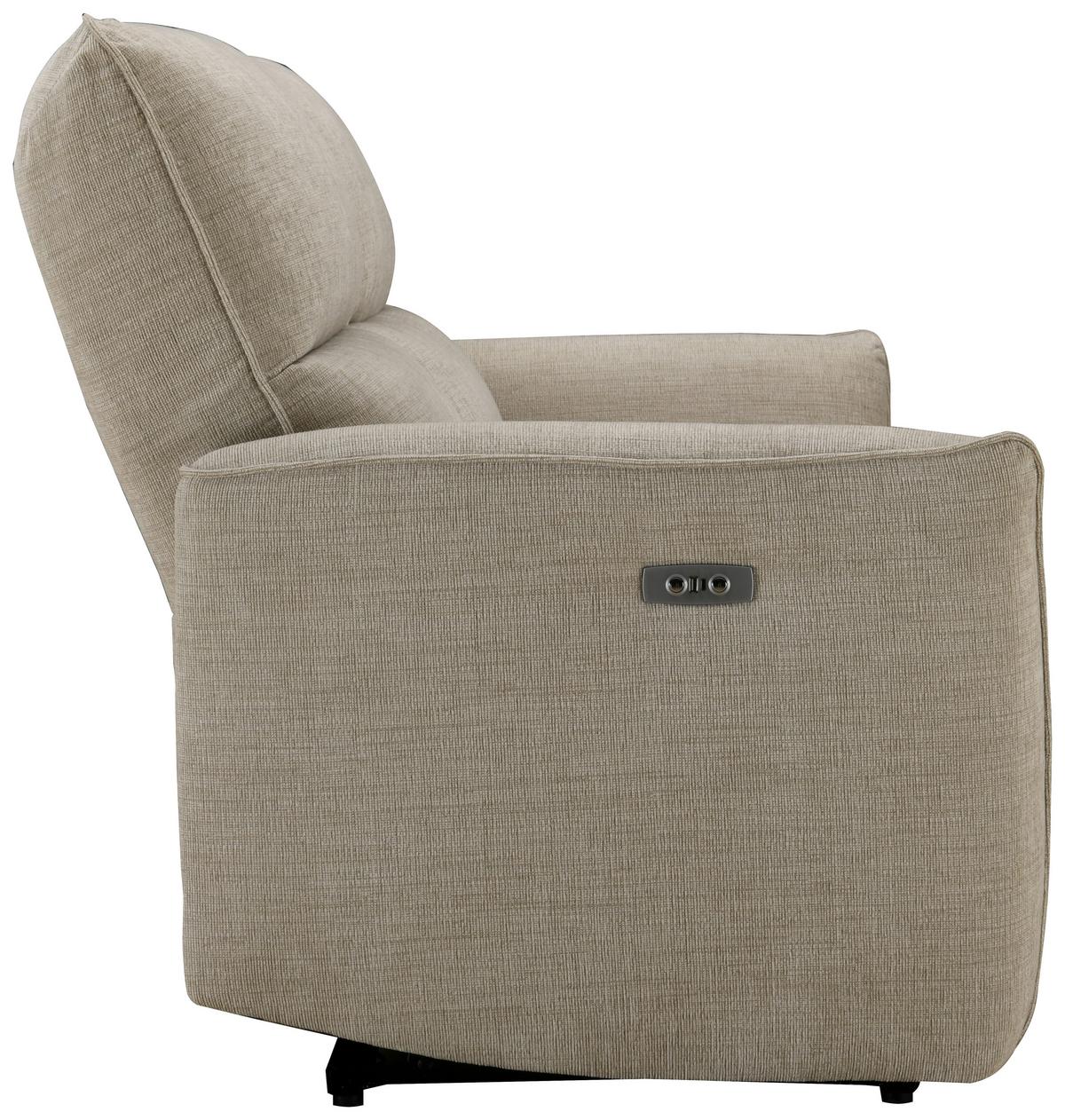2-Sitzer-Sofa Steffi inkl. Elektr. Relaxfunktion B:196 cm - Beige/Schwarz, KONVENTIONELL, Holz/Textil (196/98/93cm) - Livetastic