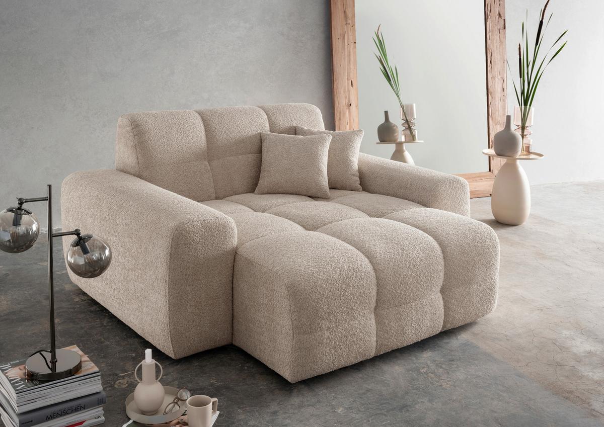 XXL-Sessel Bosco, Beige B: 181 cm - Beige/Schwarz, MODERN, Textil (181/87/155cm) - Livetastic