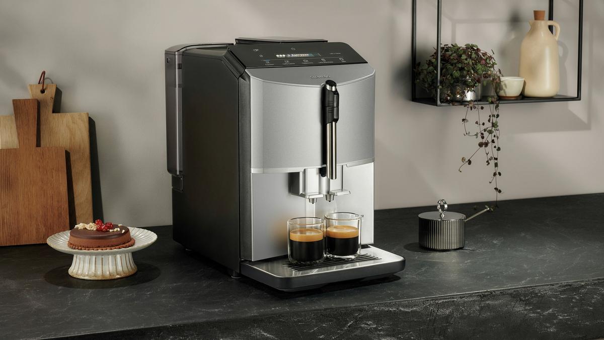Kaffeevollautomat Tf303e07 - Silberfarben/Schwarz, MODERN (38,3/25,1/43,3cm) - Siemens