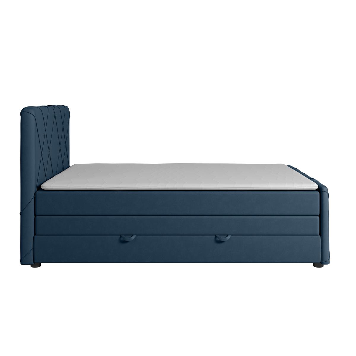 Boxspringbett mit Bettkasten Cordoba 180x200 cm Blau - Blau/Schwarz, MODERN, Holz/Kunststoff (180/200cm) - MID.YOU