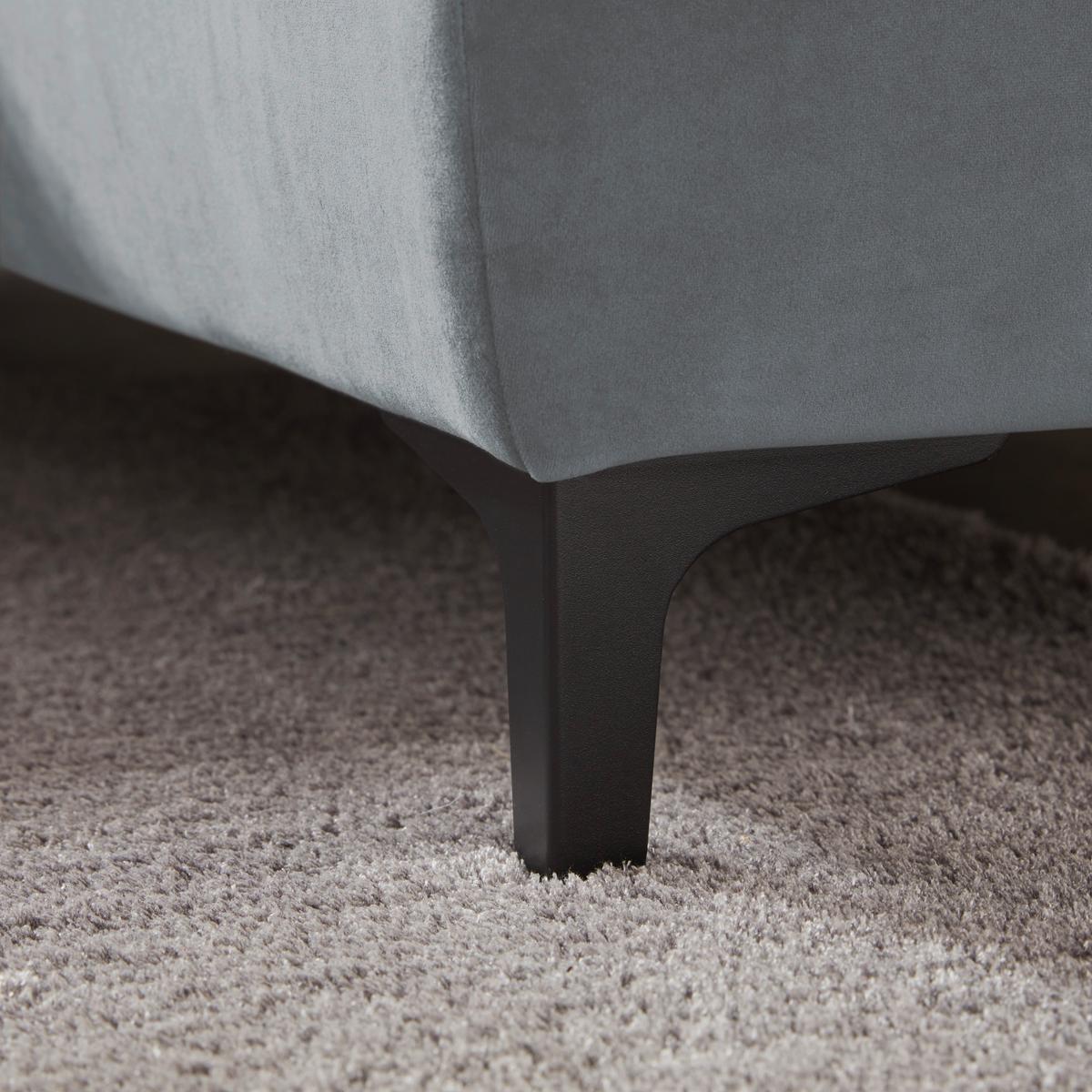 Rohová sedačka EMMA, pravá, modrosivá,op.hl.,USB,el.výsuv - čierna/modrosivá, Modern, textil (301/210cm) - Premium Living