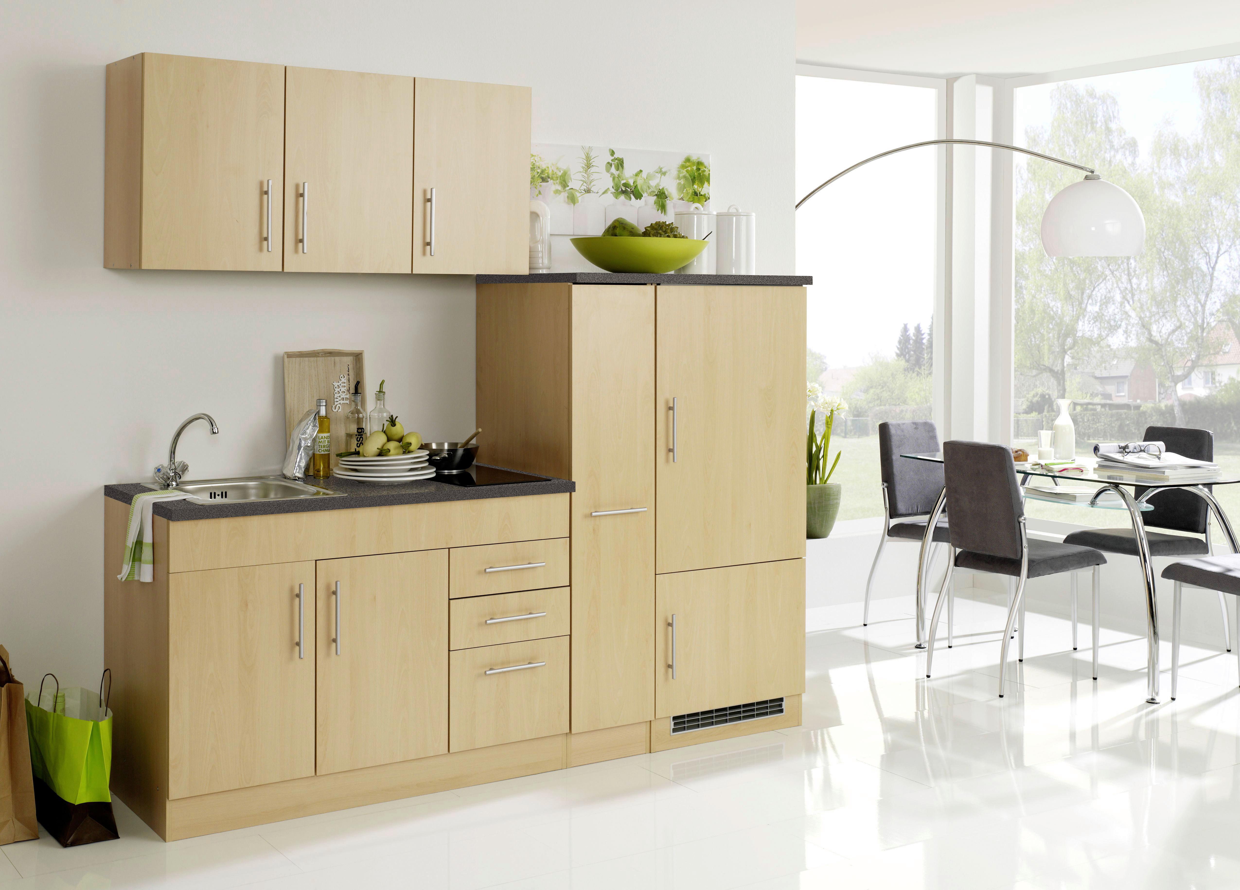 Küchenblock Toronto Buche Dekor B: 210 cm - Buchefarben/Graphitfarben, MODERN, Holzwerkstoff (210cm) - Held