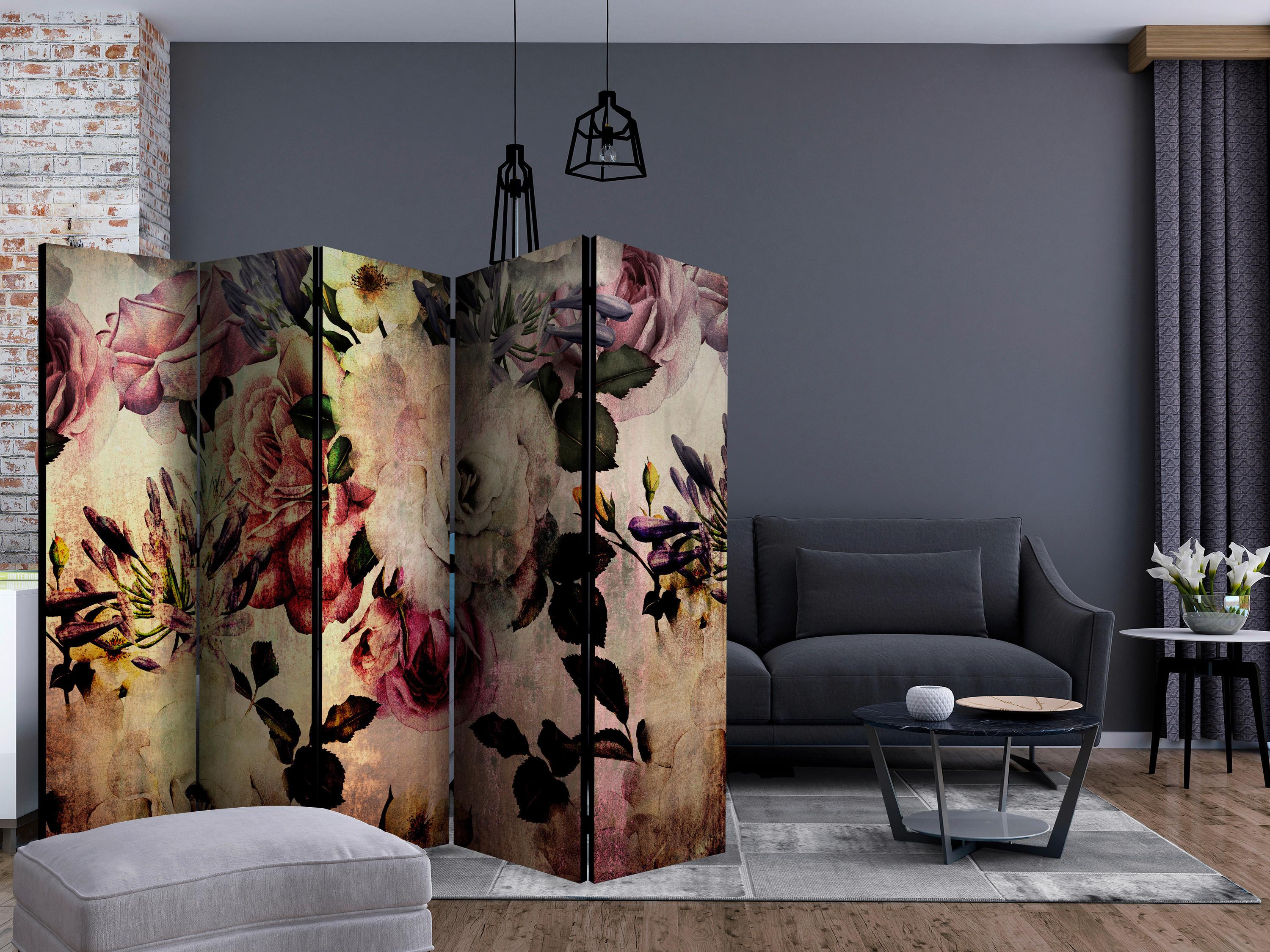 Paravent Rosa Beige B: 225 cm - Beige/Rosa, Basics, Holz/Kunststoff (225/172/3cm) - artgeist
