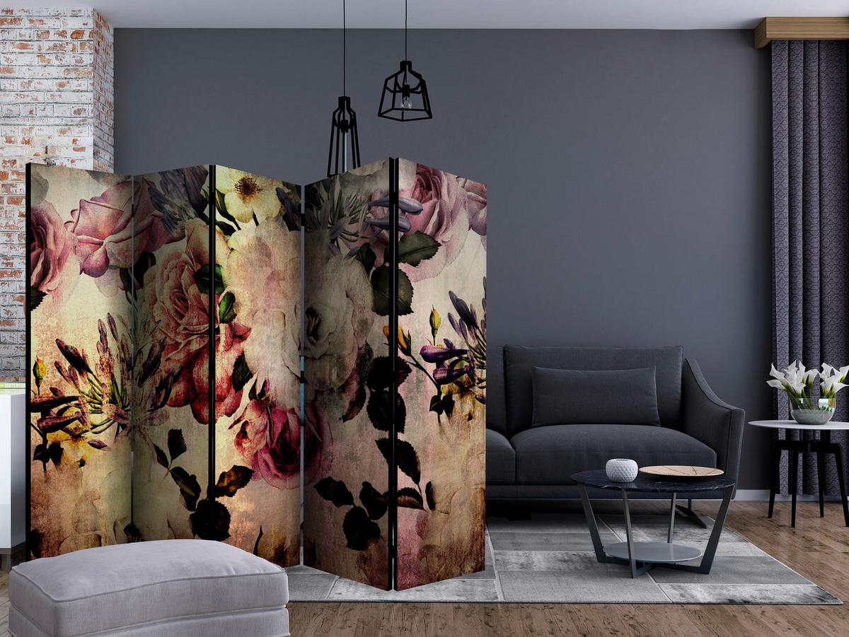 Paravent Rosa Beige B: 225 Cm - Beige/Rosa, Basics, Holz/Textil (225/172/3cm) - artgeist