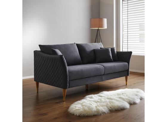 Pohovka Valeria Trojsedák Včetně Polštářov - šedá, Moderní, dřevo/textil (192/75/93cm) - Modern Living Pohovka Valeria Trojsedák Včetně Polštářov - šedá, Moderní, dřevo/textil (192/75/93cm) - Modern Living