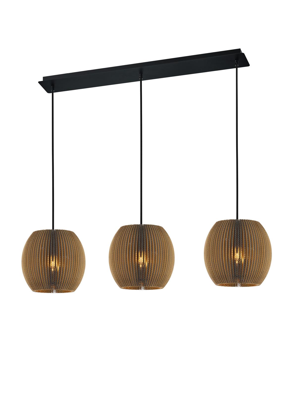 Hängeleuchte 20601/3-20 - Naturfarben, Design, Karton (150cm) - Hell