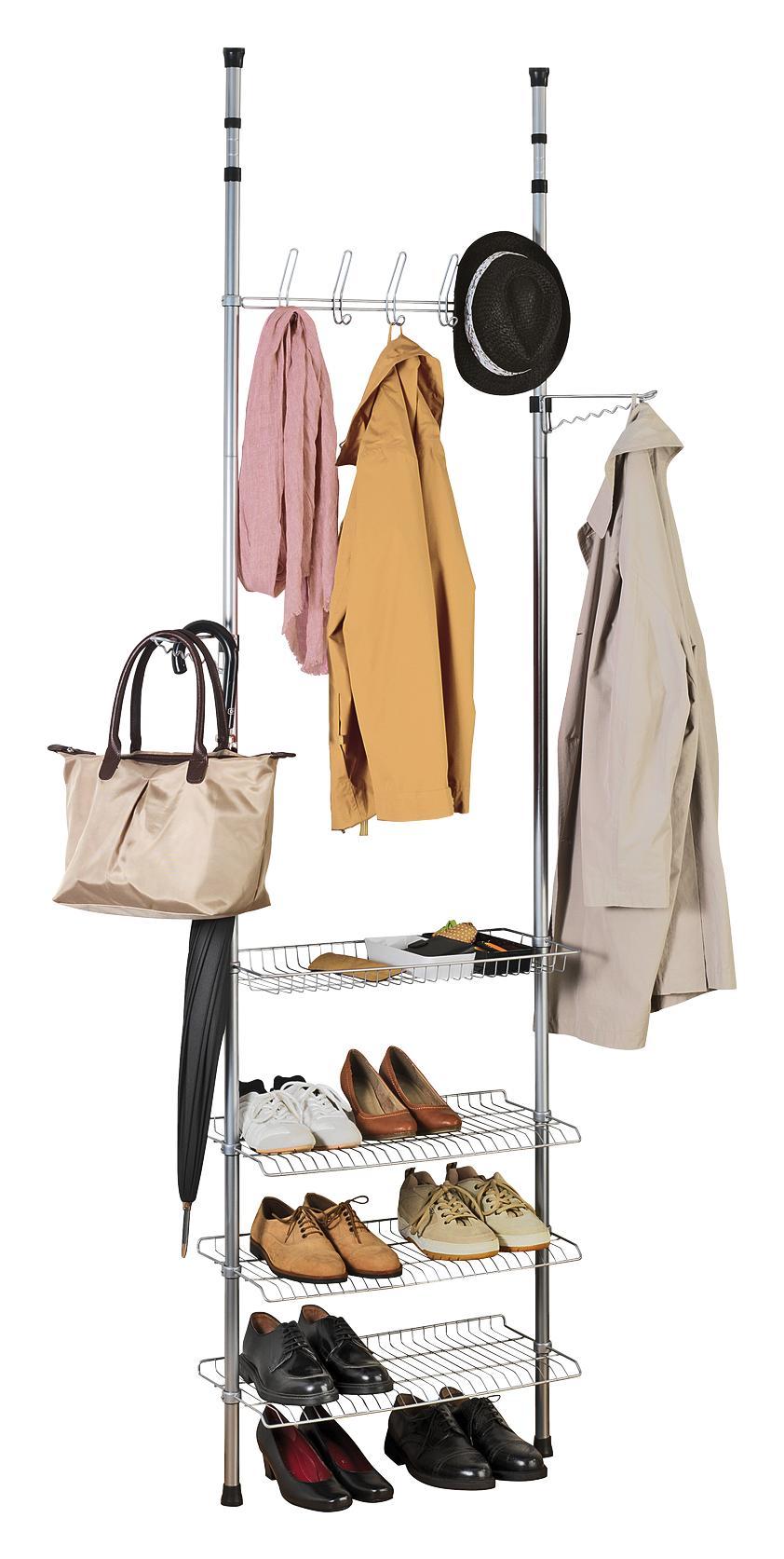 Teleskop Garderobenständer Apollon - Alufarben, MODERN, Kunststoff/Metall (61/180-300/28cm)