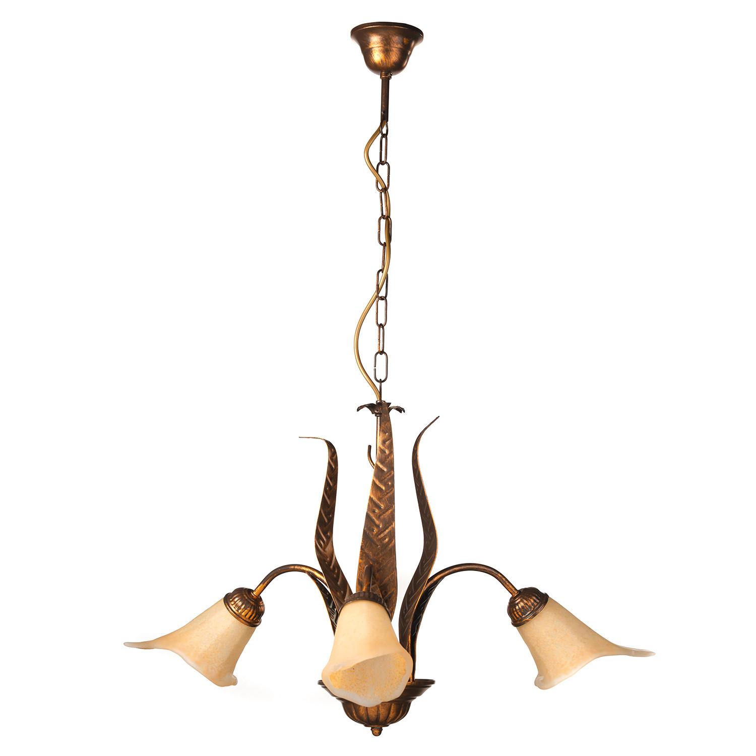 Kronleuchter 4230/3 - Bronzefarben, KONVENTIONELL, Glas/Metall (65/65/100cm)