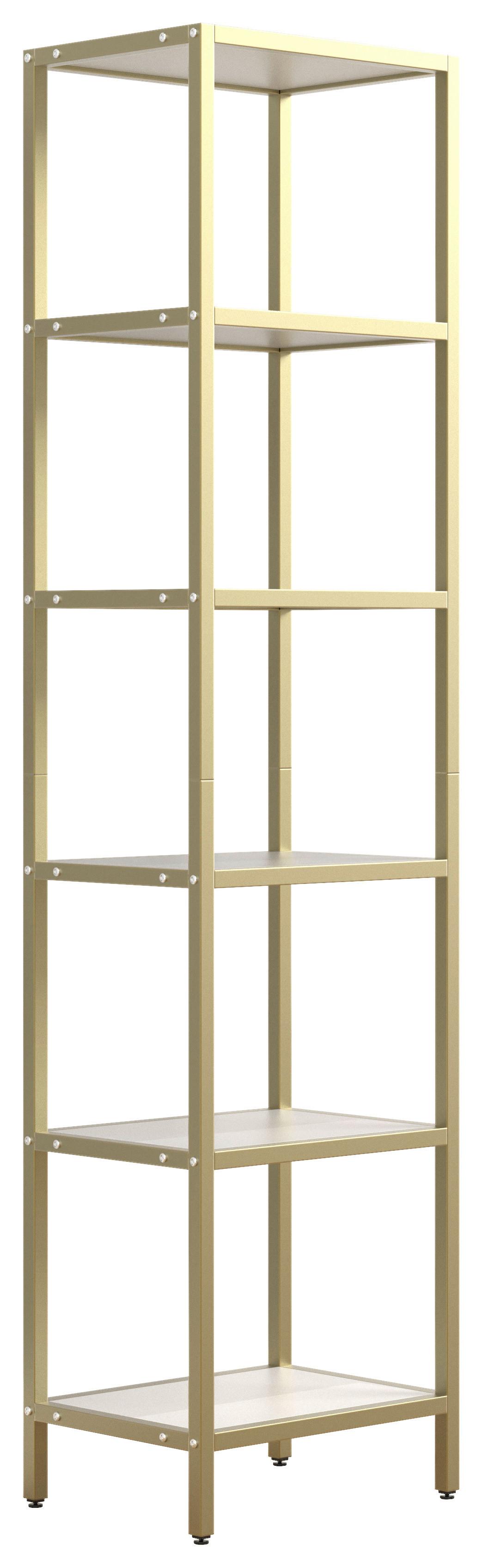 VITRÍNA VINALI M - biela/zlatá, Design, kov/kompozitné drevo (40/165/30cm) - MID.YOU