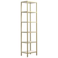 Vitrine Vinali Weiß, Goldfarben B:40cm - Goldfarben/Weiß, Design, Holzwerkstoff/Metall (40/165/30cm) - MID.YOU