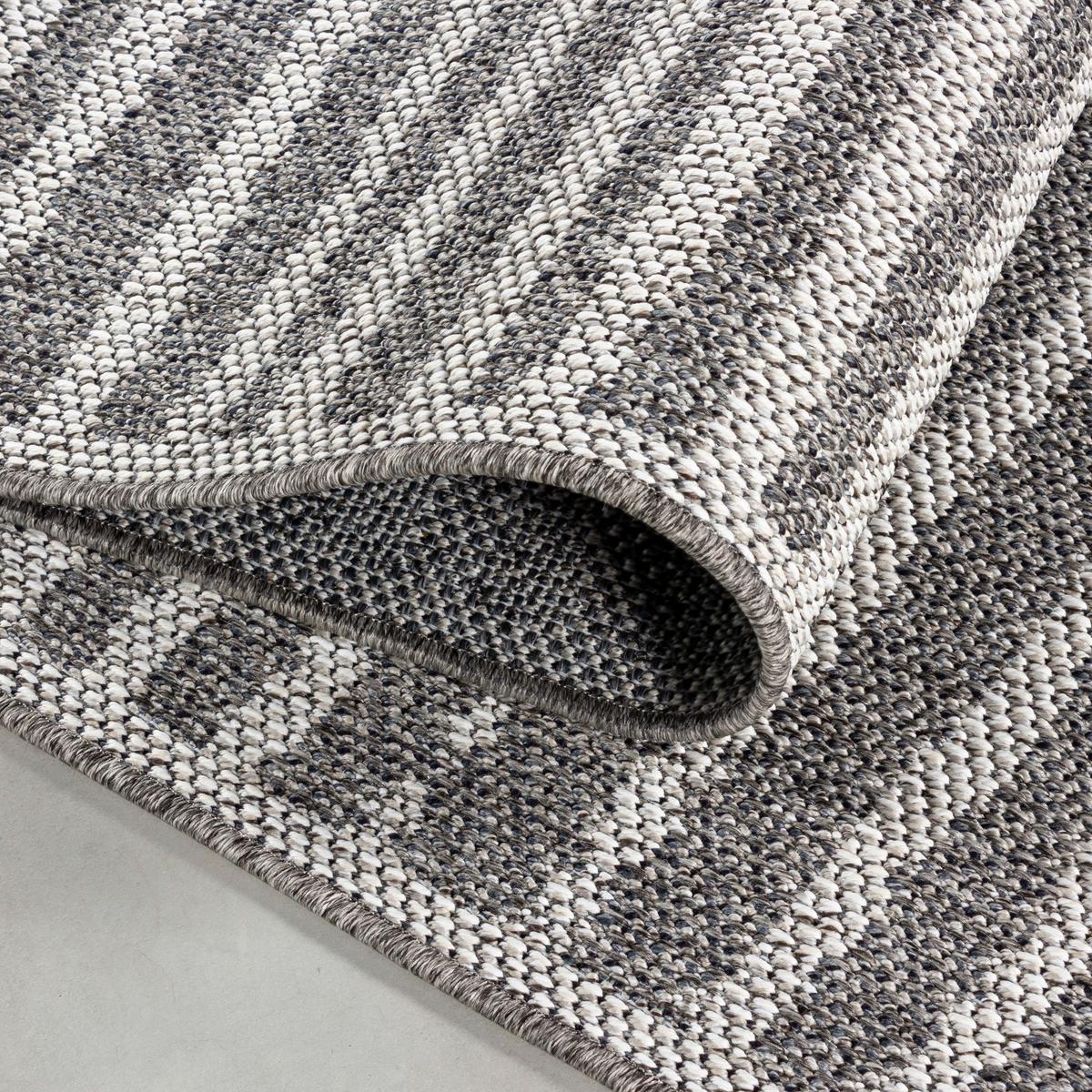 Flachwebeteppich Aruba - Grau, Design, Textil (60/100cm)
