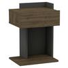 Nachtkästchen, Anthrazit, Walnuss Dekor, H: 55 cm - Anthrazit/Walnussfarben, Design, Holzwerkstoff (41,4/55/33,2cm) - MID.YOU