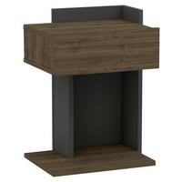 Nachtkästchen, Anthrazit, Walnuss Dekor, H: 55 cm - Anthrazit/Walnussfarben, Design, Holzwerkstoff (41,4/55/33,2cm) - MID.YOU