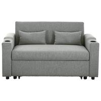 Schlafsofa Athen Dunkelgrau B: 150 cm - Dunkelgrau/Schwarz, Basics, Textil/Metall (150/91/85cm) - P & B