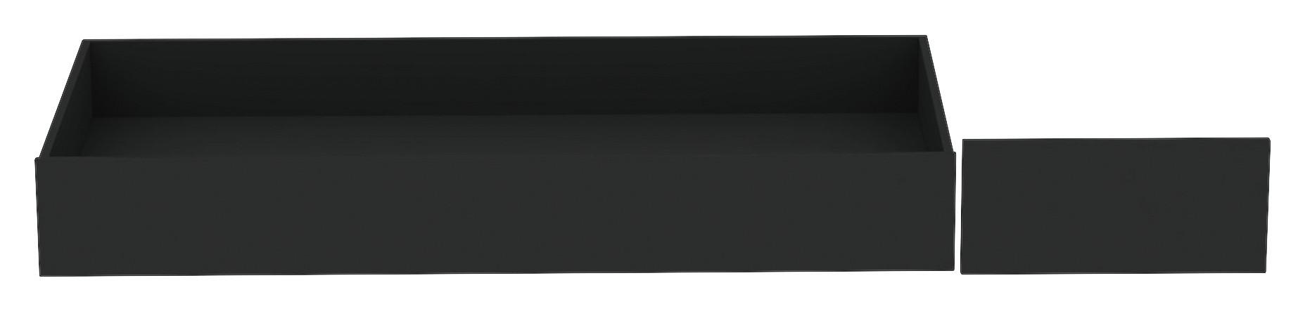 Bettkasten Unit B: 149,5 cm Anthrazit mit Rollen - Anthrazit, KONVENTIONELL, Holzwerkstoff (149,5/21/68,5cm) - Ondega