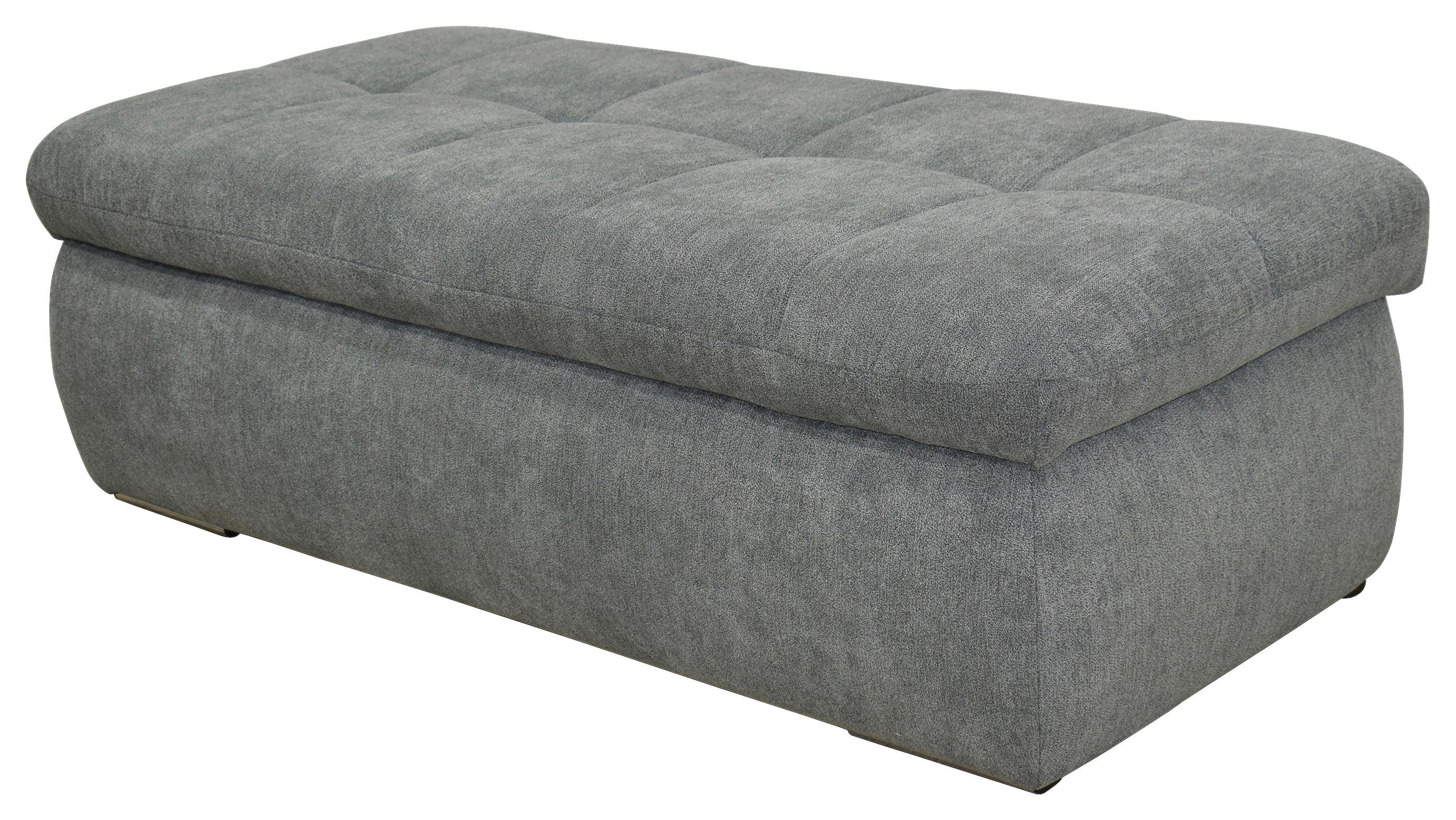 Hockerbank Moric Mikrofaser Dunkelgrau H: 64 Cm Mit Stauraum - Chromfarben/Dunkelgrau, KONVENTIONELL, Textil (136/64/43cm) - MID.YOU