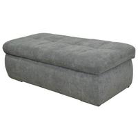 Hockerbank Moric Mikrofaser Dunkelgrau H: 64 Cm Mit Stauraum - Chromfarben/Dunkelgrau, KONVENTIONELL, Textil (136/64/43cm) - MID.YOU