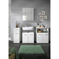 Badezimmer Ice Weiß Hg B: 150 Cm - Weiß Hochglanz/Schwarz, MODERN, Holzwerkstoff (150cm) - MID.YOU