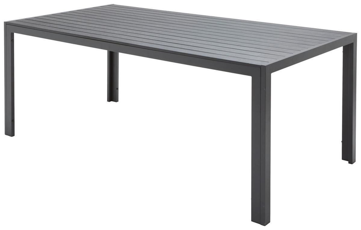 Gartentisch Milano Kunststoff/Aluminium L 205 cm - Dunkelgrau/Schwarz, MODERN, Kunststoff/Metall (205/74/90cm) - Beldano