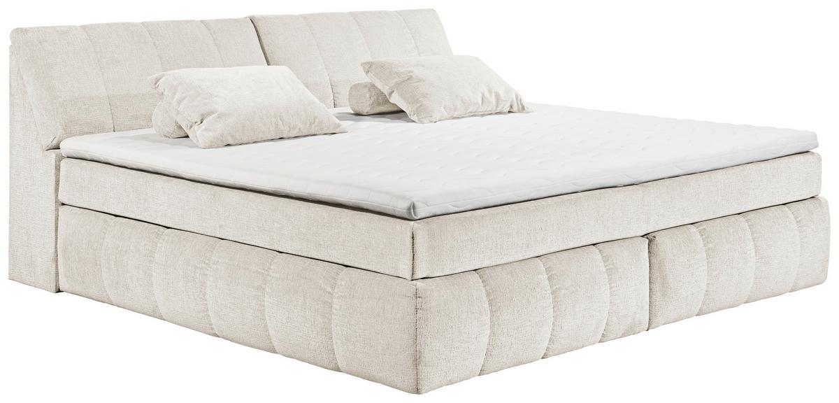 Boxspringbett Elkford 6 Mit Topper & Bettkasten 240x200 - Creme, MODERN, Holzwerkstoff/Textil (240/200cm) - MID.YOU