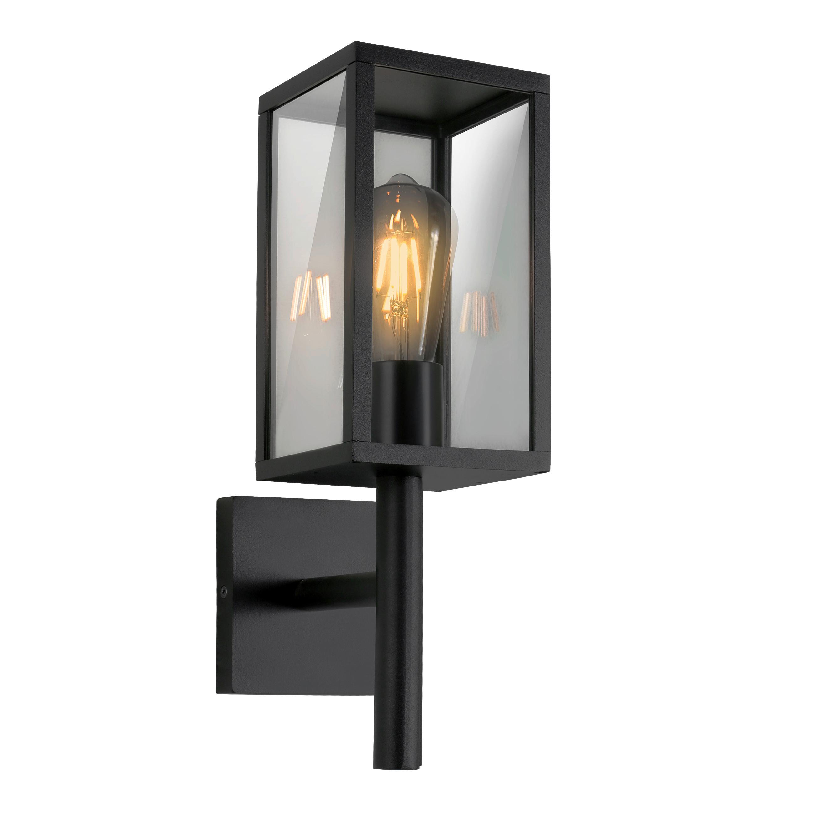 AUSSENWANDLEUCHTE 21-32263 HOSTA - Schwarz, Design, Metall (12/19/38cm)