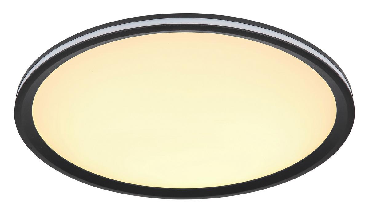 Led-deckenleuchte 41588d1 - Opal/Schwarz, Design, Kunststoff/Metall (40/5cm) - Globo