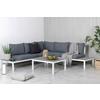 Loungegarnitur Odense - Weiß, KONVENTIONELL, Metall (133/167cm) - Gardenson