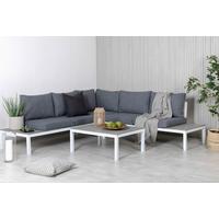 Loungegarnitur Odense - Weiß, KONVENTIONELL, Metall (133/167cm) - Gardenson