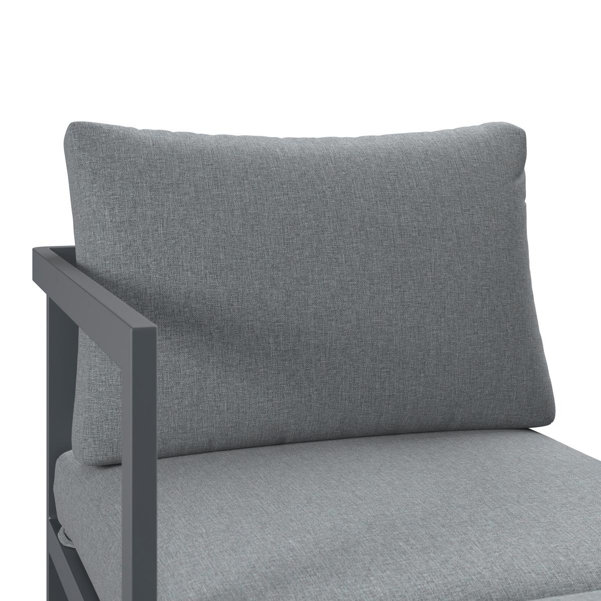 Loungegarnitur Basel - Dunkelgrau/Naturfarben, MODERN, Kunststoff/Textil - Beldano