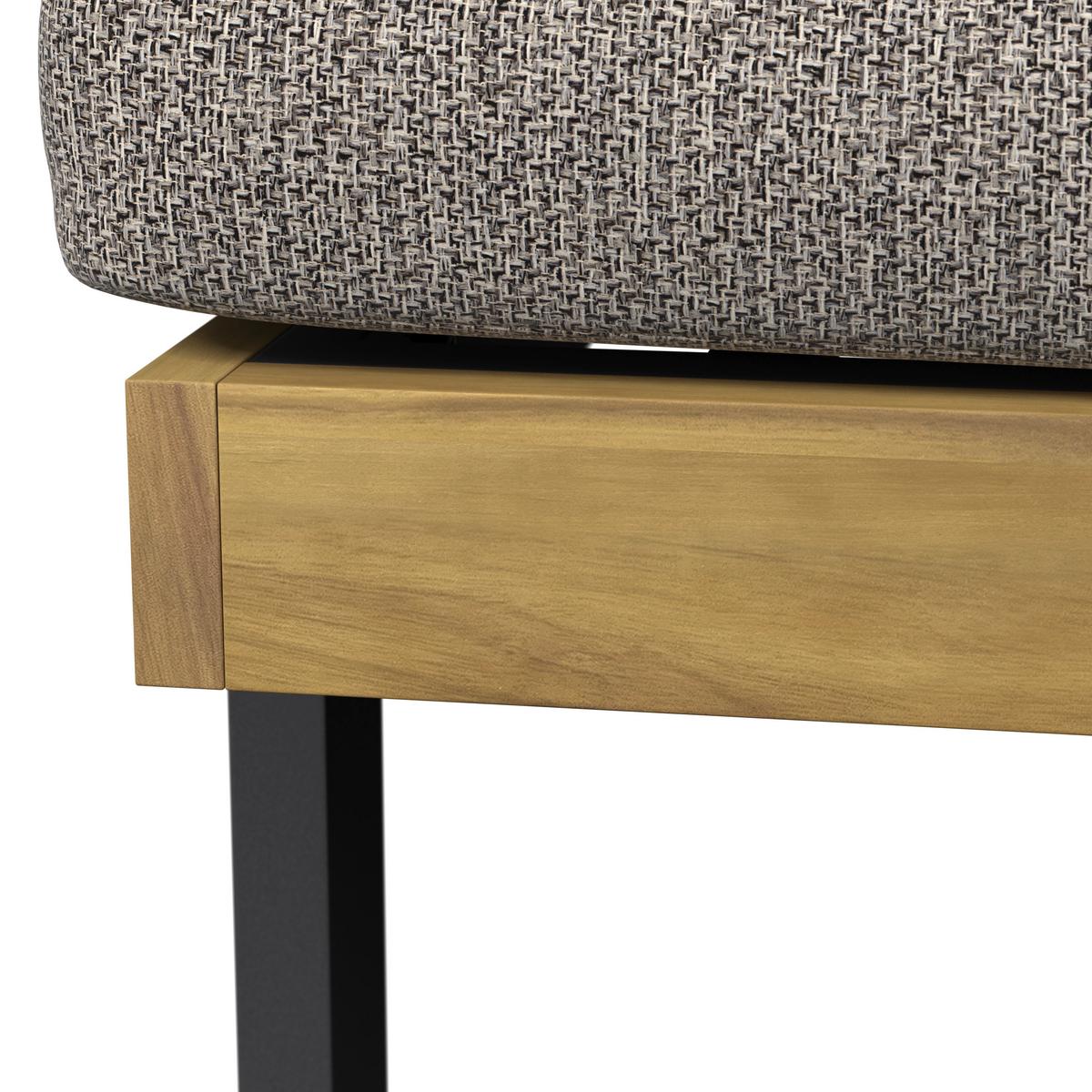 ZAHRADNÍ LEHÁTKO ELENYI - šedá, Moderní, kov/dřevo (200/95/65cm) - Bessagi Garden