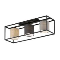 Deckenleuchte Isko L: 70 Cm Mit Leinenoptik - Sandfarben/Hellgrau, Design, Textil/Metall (70/20/25cm) - Fischer & Honsel