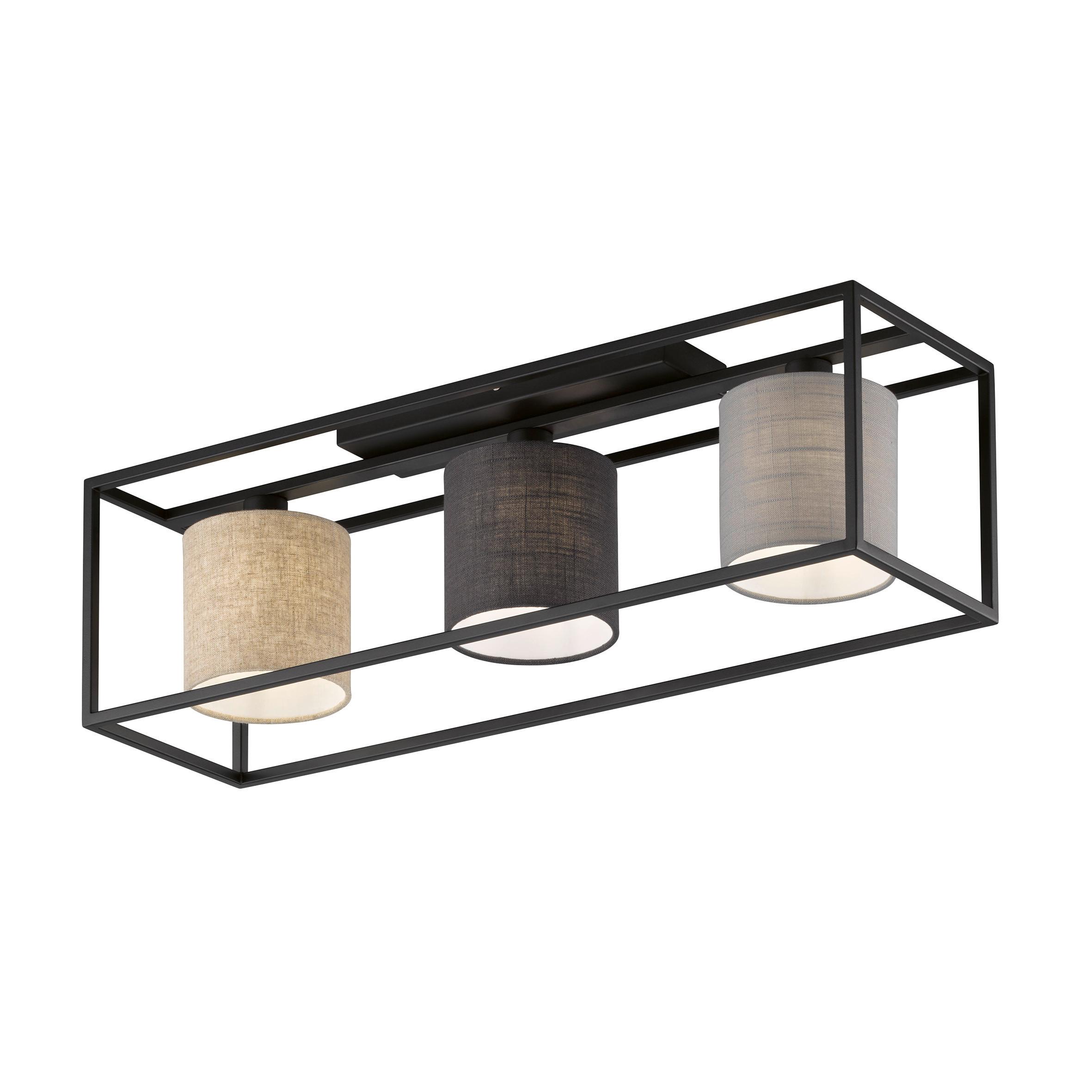Deckenleuchte Isko L: 70 cm mit Leinenoptik